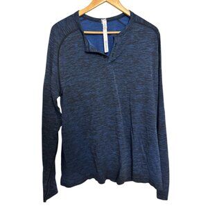 Lululemon Swiftly Tech Henley Blue Long Sleeve Shirt